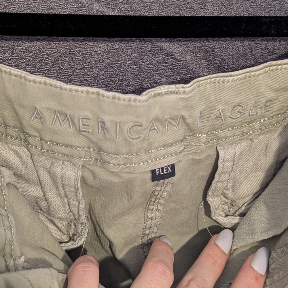 Men's Casual Cargo Shorts - Light Washed Olive SZ-36 - Picture 3 of 7